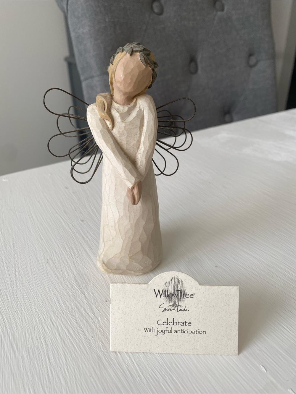 Willow Tree Angel "Celebrate" Figurine, Joyful with Anticipation